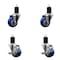 Service Caster 3'' Blue Poly Wheel Swivel 1-3/4'' Expanding Stem Caster Set 2 Brakes, 4PK SCC-EX20S314-PPUB-BLUE-2-TLB-2-134 - alternate 1
